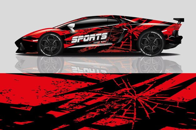 diseño de envoltura de calcomanía de coche deportivo