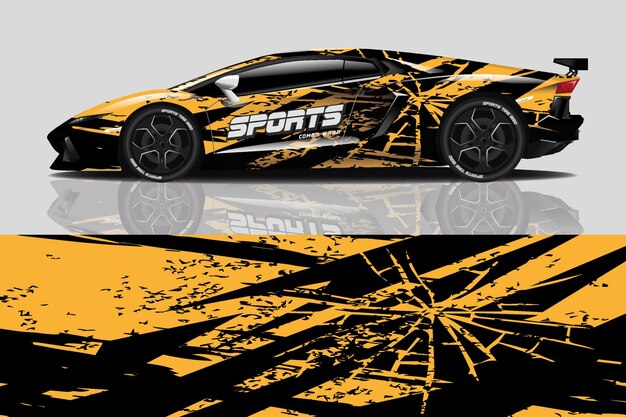diseño de envoltura de calcomanía de coche deportivo