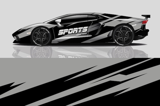 Diseño de envoltura de calcomanía de coche deportivo