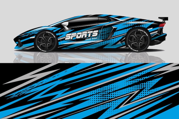 Diseño de envoltura de calcomanía de coche deportivo