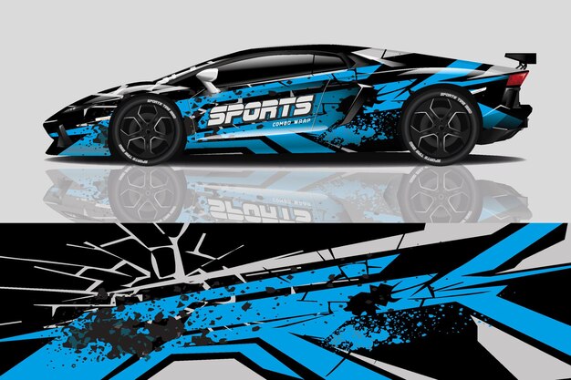 Diseño de envoltura de calcomanía de coche deportivo