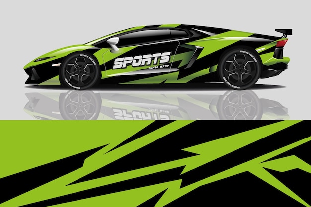 Diseño de envoltura de calcomanía de coche deportivo
