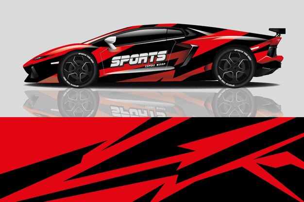 Diseño de envoltura de calcomanía de coche deportivo