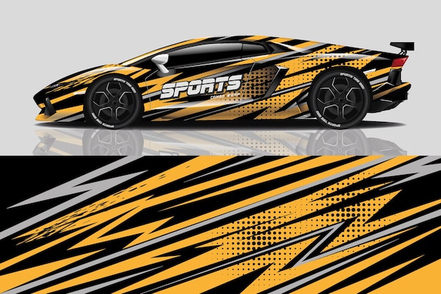 Diseño de envoltura de calcomanía de coche deportivo