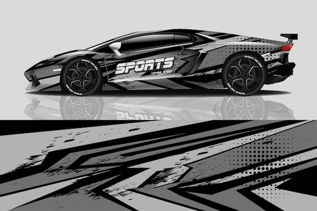 Diseño de envoltura de calcomanía de coche deportivo