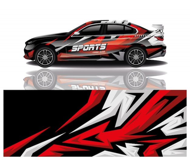 diseño de envoltura de calcomanía de coche deportivo