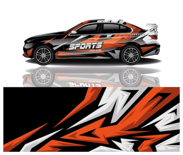 diseño de envoltura de calcomanía de coche deportivo