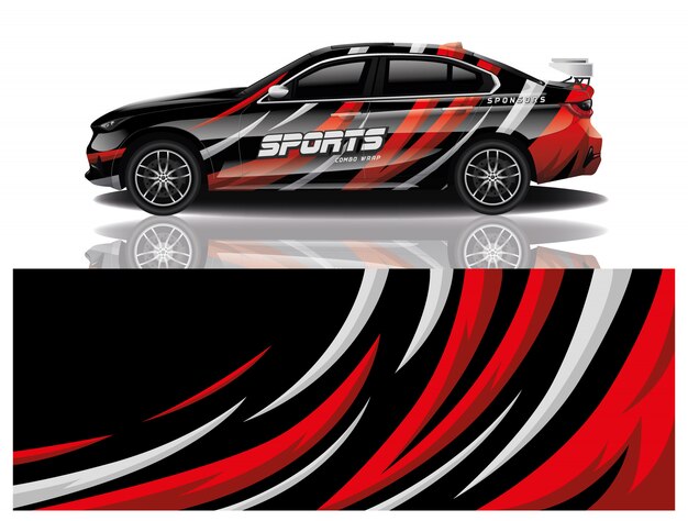 diseño de envoltura de calcomanía de coche deportivo