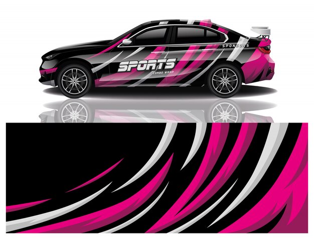 diseño de envoltura de calcomanía de coche deportivo