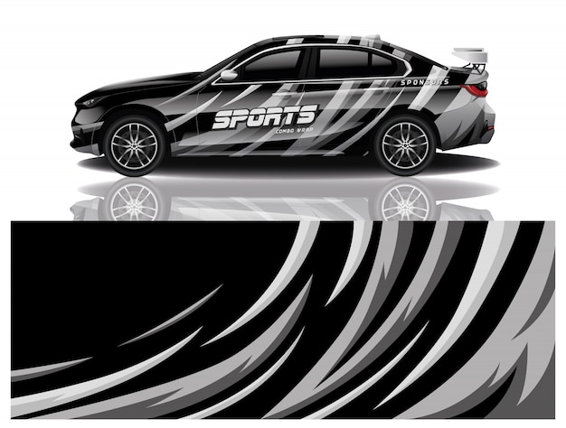 diseño de envoltura de calcomanía de coche deportivo