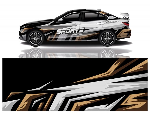 diseño de envoltura de calcomanía de coche deportivo