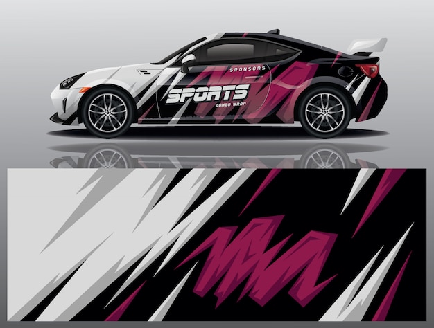diseño de envoltura de calcomanía de coche deportivo