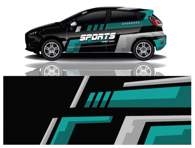 diseño de envoltura de calcomanía de coche deportivo