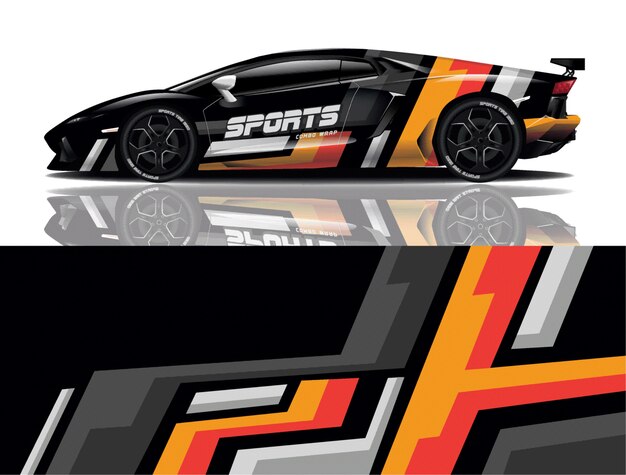 Diseño de envoltura de calcomanía de coche deportivo