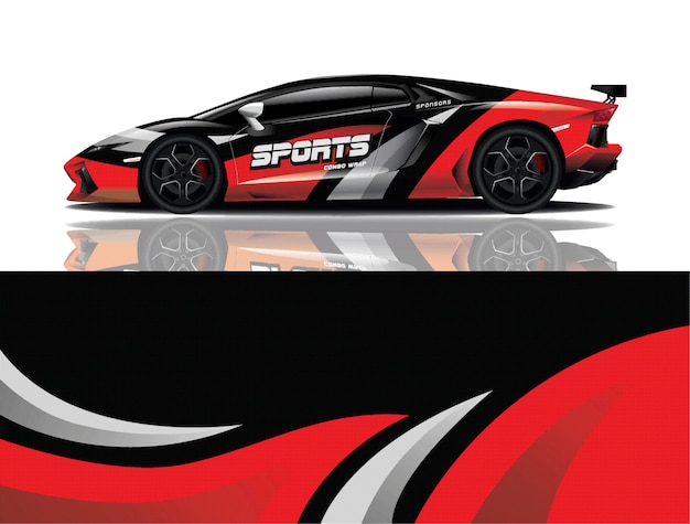 diseño de envoltura de calcomanía de coche deportivo