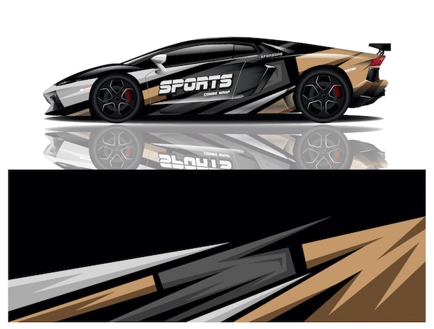 diseño de envoltura de calcomanía de coche deportivo