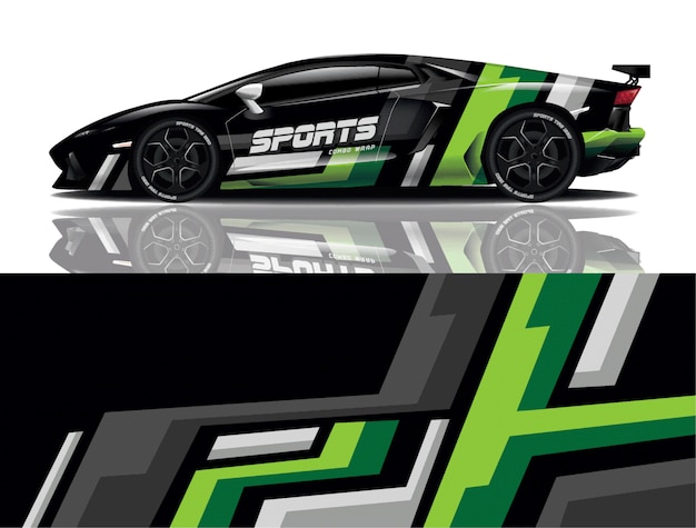 diseño de envoltura de calcomanía de coche deportivo