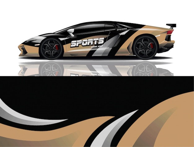 diseño de envoltura de calcomanía de coche deportivo
