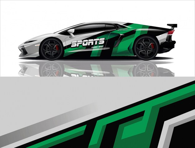 diseño de envoltura de calcomanía de coche deportivo