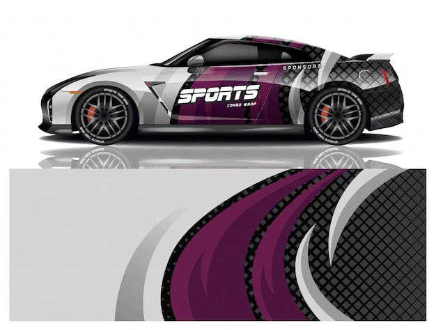 diseño de envoltura de calcomanía de coche deportivo