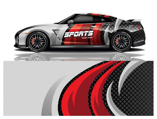diseño de envoltura de calcomanía de coche deportivo