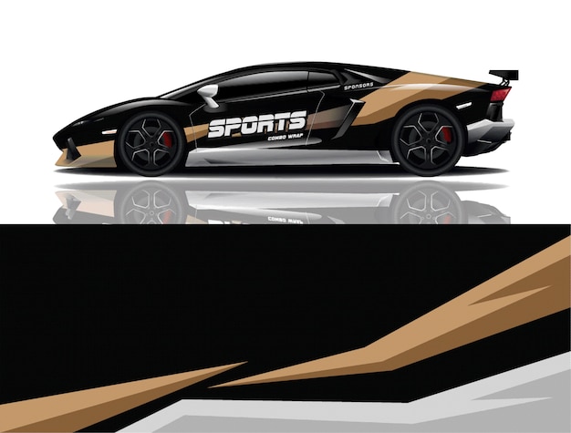 diseño de envoltura de calcomanía de coche deportivo