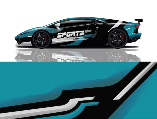 diseño de envoltura de calcomanía de coche deportivo