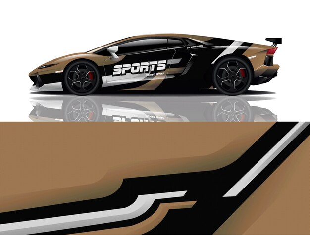 diseño de envoltura de calcomanía de coche deportivo