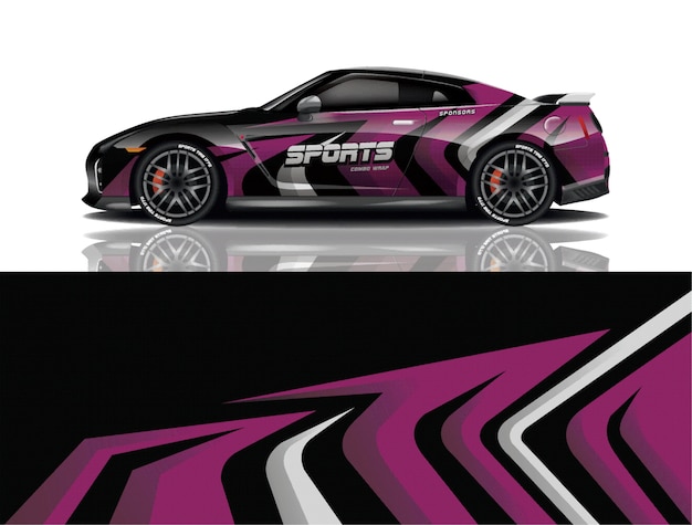 diseño de envoltura de calcomanía de coche deportivo