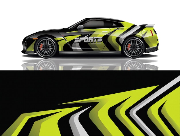 diseño de envoltura de calcomanía de coche deportivo