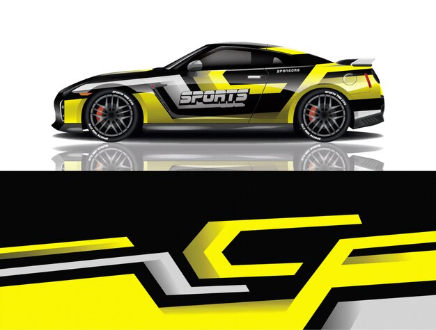 diseño de envoltura de calcomanía de coche deportivo