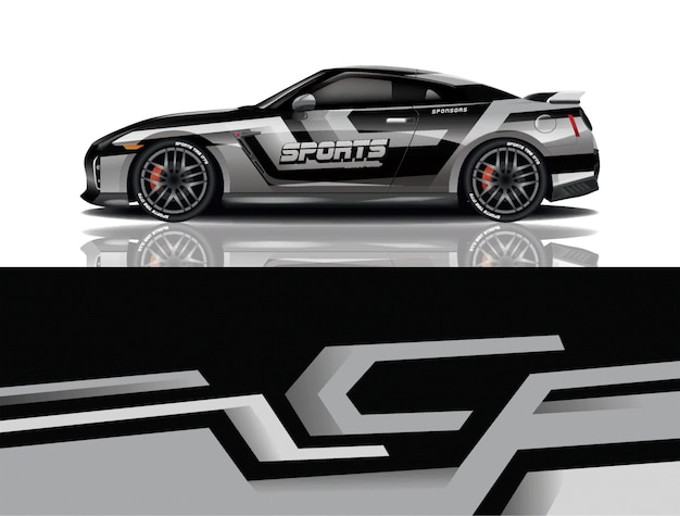 diseño de envoltura de calcomanía de coche deportivo