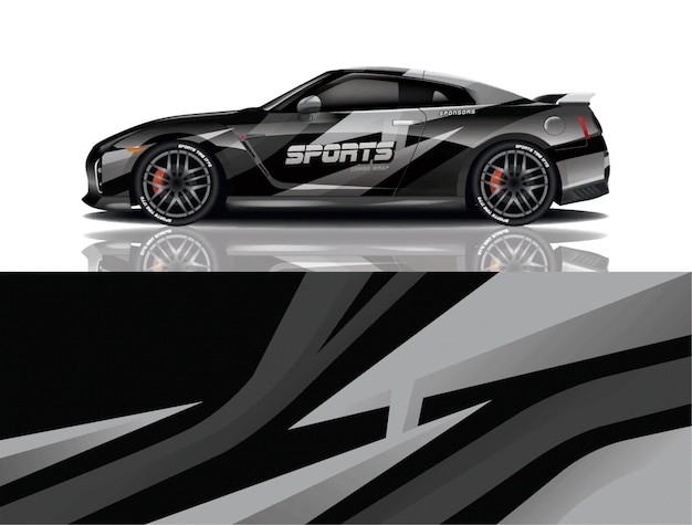 diseño de envoltura de calcomanía de coche deportivo