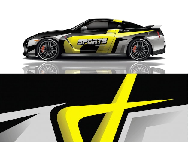 diseño de envoltura de calcomanía de coche deportivo