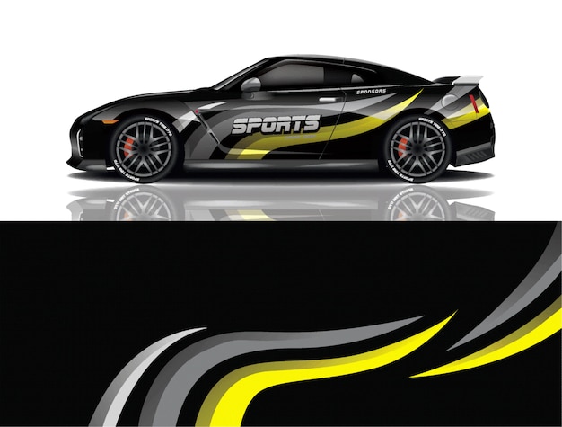 diseño de envoltura de calcomanía de coche deportivo