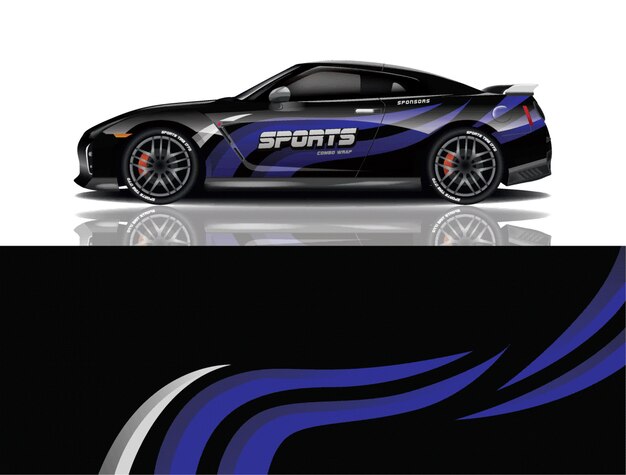 diseño de envoltura de calcomanía de coche deportivo