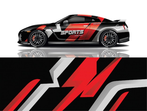 diseño de envoltura de calcomanía de coche deportivo