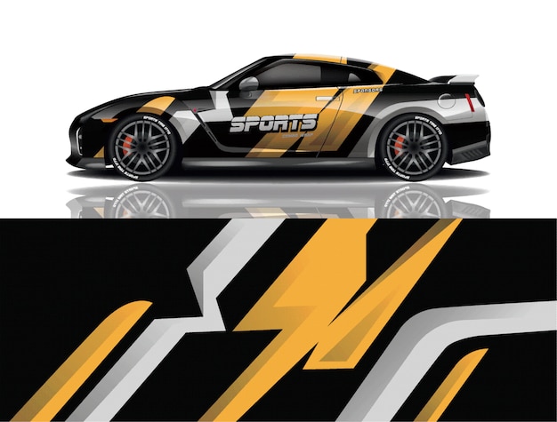 diseño de envoltura de calcomanía de coche deportivo
