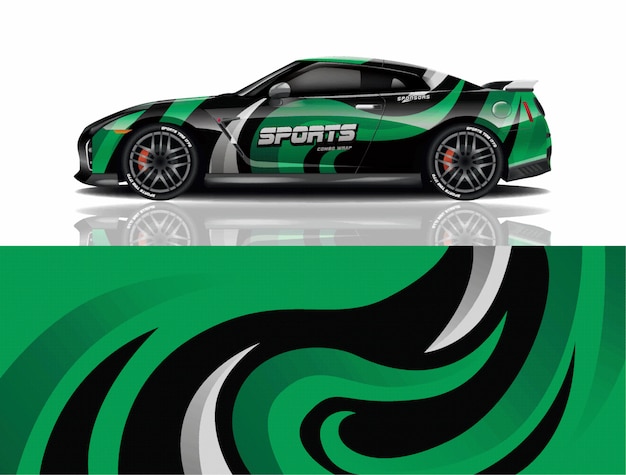 diseño de envoltura de calcomanía de coche deportivo