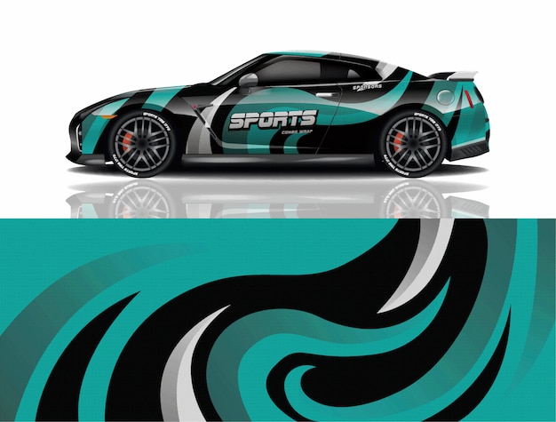 diseño de envoltura de calcomanía de coche deportivo