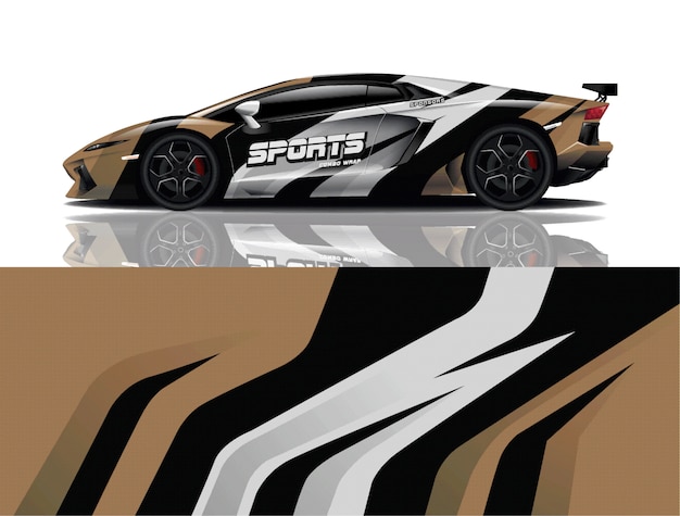 diseño de envoltura de calcomanía de coche deportivo