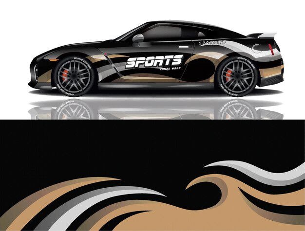 diseño de envoltura de calcomanía de coche deportivo