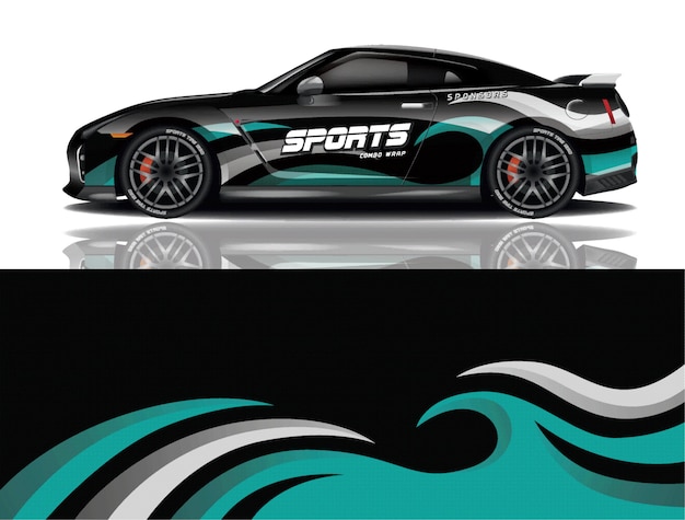 diseño de envoltura de calcomanía de coche deportivo