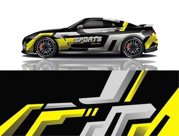 diseño de envoltura de calcomanía de coche deportivo