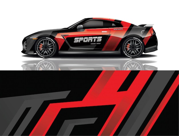 diseño de envoltura de calcomanía de coche deportivo