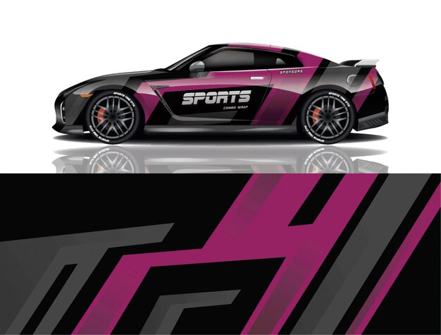 diseño de envoltura de calcomanía de coche deportivo