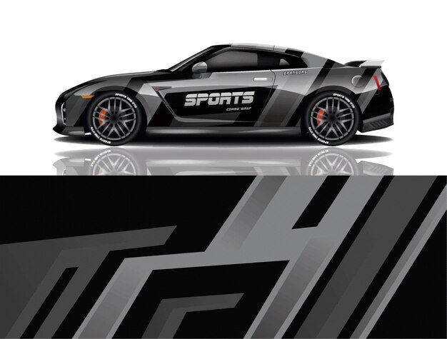 diseño de envoltura de calcomanía de coche deportivo