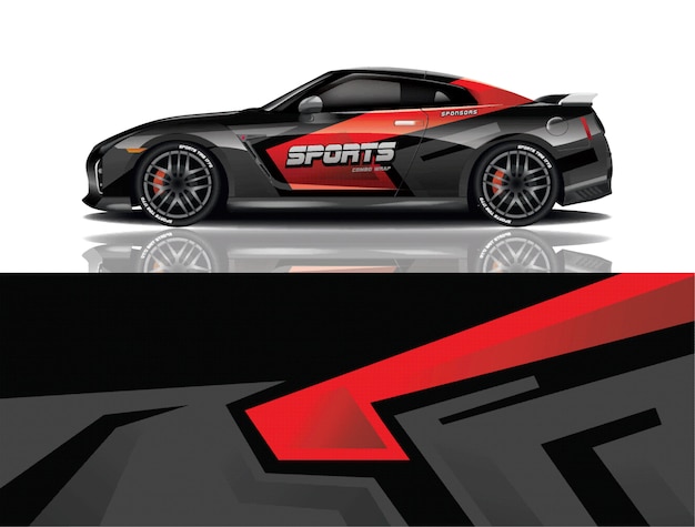 diseño de envoltura de calcomanía de coche deportivo