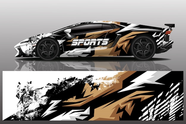 diseño de envoltura de calcomanía de coche deportivo