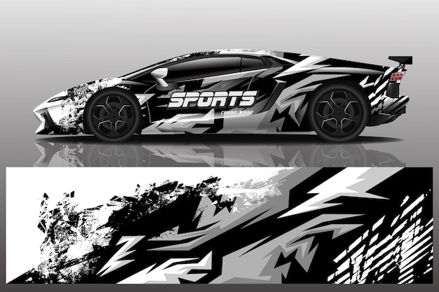 diseño de envoltura de calcomanía de coche deportivo